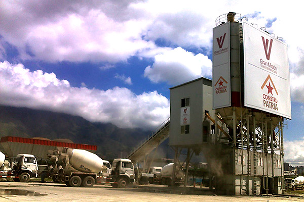 HZS100 Concrete Batching Plant in Venezeula